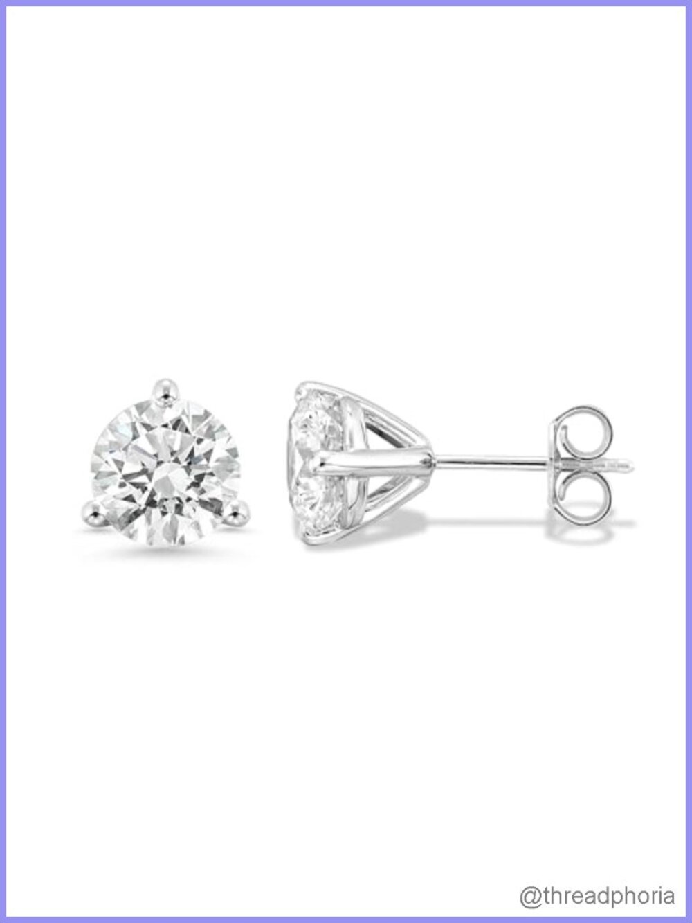 Lab Grown Diamond Round Stud Earrings 14K White Gold 1.50 cttw